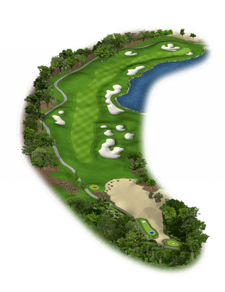 Reunion Resort Jack Nicklaus Tradition golf course rendering of the 3rd hole.